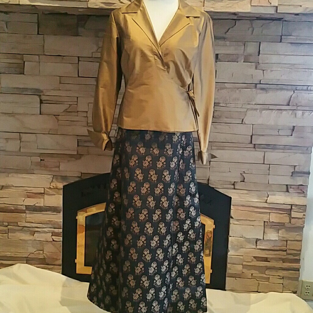 WAH MAKER Vintage-Style Edwardian Floral Skirt Full Length